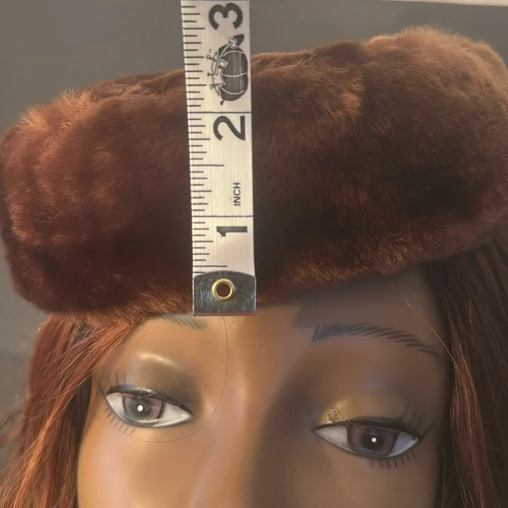 Vintage Mouton Shearling Fur Pill Box Hat - Picture 10 of 15
